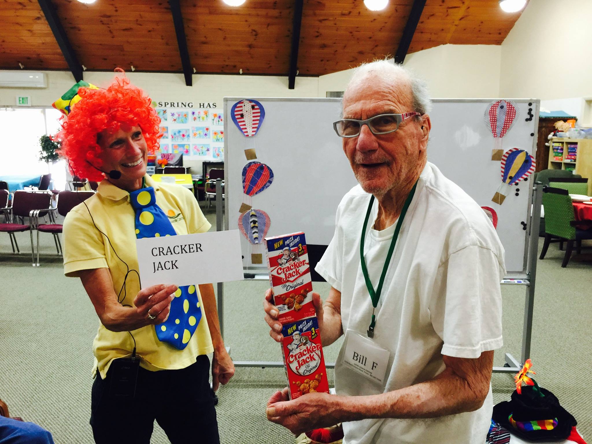 Bill and Julie during a reminiscing activity at Aspen Senior Day Center