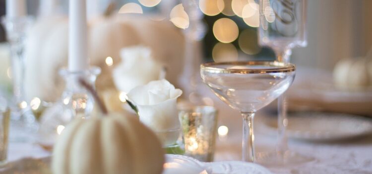 A table set for a holiday meal